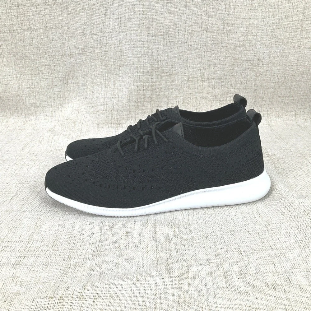 Cole Haan‎ Zerogrand Stitchlite Wingtip Oxford Women Sz 8B Black Knit Sneakers
